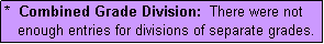 Text Box: *  Combined Grade Division:  There were not
   enough entries for divisions of separate grades.