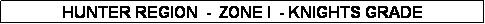 Text Box: HUNTER REGION  -  ZONE I  - KNIGHTS GRADE