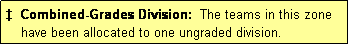 Text Box:   Combined-Grades Division:  The teams in this zone
    have been allocated to one ungraded division.